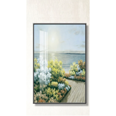 frameless Spring Scenery Sea Flower Green Plants Posters
